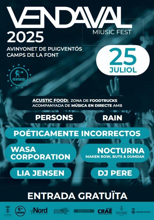 Vendaval Miusic Fest Avinyonet de Puigventós 25 de juliol 2025