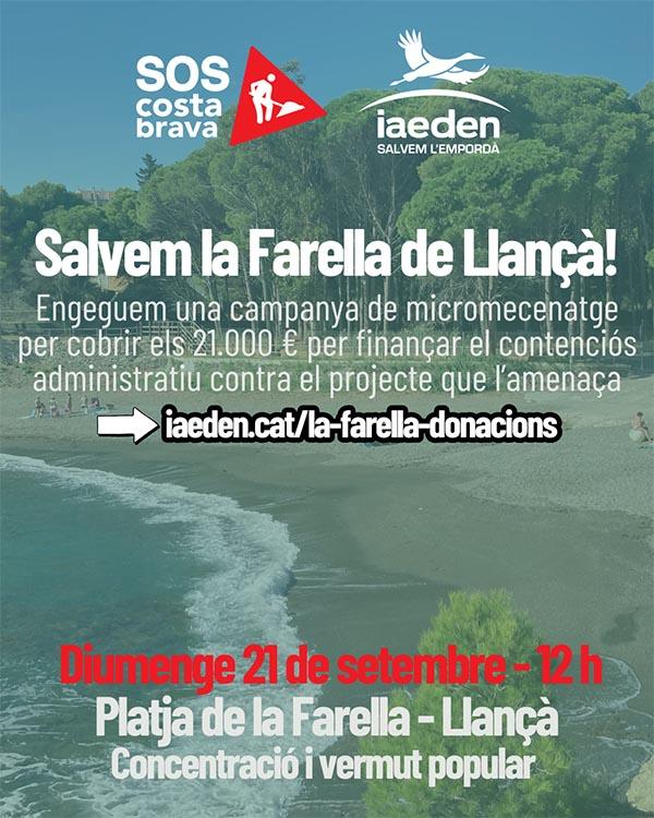 SOS Costa Brava i IAEDEN convoquen una concentració a la Farella per frenar la destrucció de la darrera pineda litoral de Llançà