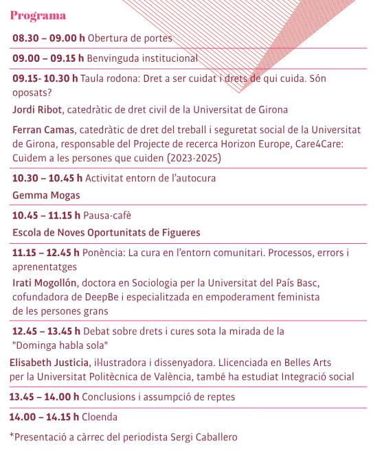 La 5a jornada «Els drets de les persones grans» de l’Alt Empordà dona visibilitat a la cura des de diferents àmbits, comunitat, família i autocura