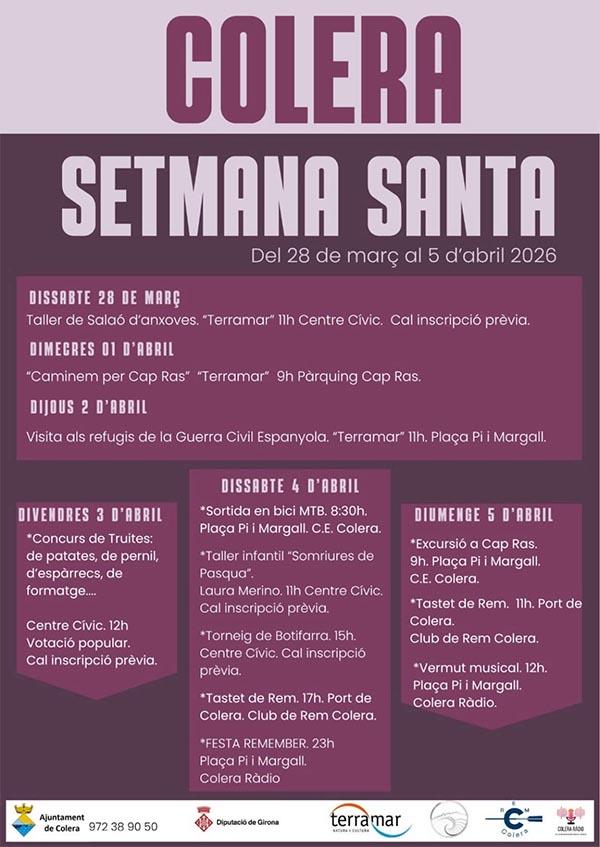 Setmana Santa a Colera de l'1 al 5 d'abril 2026