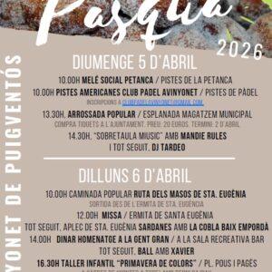 Festa de Pasqua Avinyonet de Puigventós Dies 5 i 6 d'abril 2026