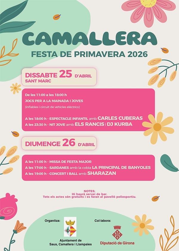 Festa de Primavera a Camallera 25 i 26 d'abril 2026