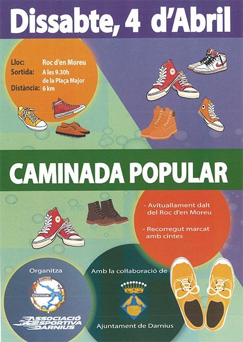 Caminada Popular a Darnius Dissabte 4 d'abril 2026 Sortida a les 9.30h