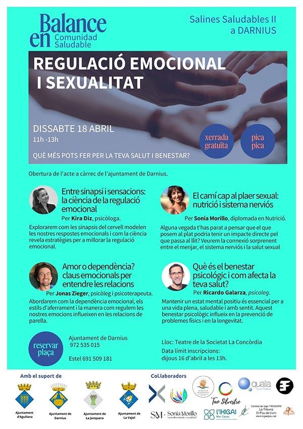 Salines Saludables II a Darnius Regulació emocional i sexualitat Dissabte 18 d'abril d'11h a 13h