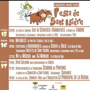 Festa Sant Isidre Cabanes 15, 16 i 17 de maig 2026