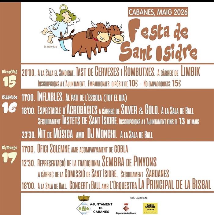 Festa Sant Isidre Cabanes 15, 16 i 17 de maig 2026