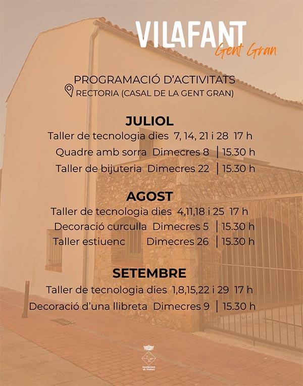 Programació d'activitats gent gran de Vilafant