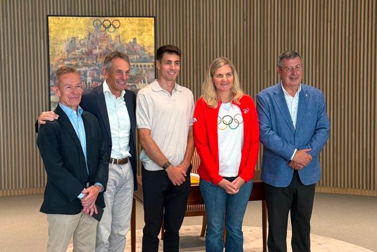 Miquel Noguer, rebut per la presidenta del Comitè Olímpic Internacional, Kirsty Coventry, a Lausana Miquel Noguer, rebut per la presidenta del Comitè Olímpic Internacional, Kirsty Coventry, a Lausana