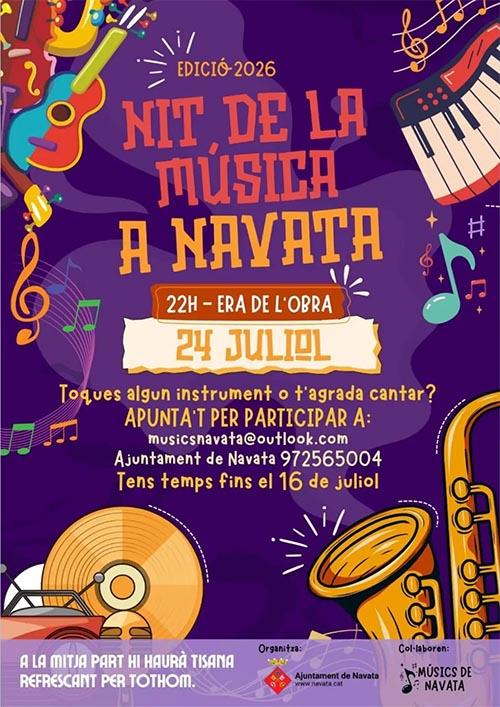 Nit de la música a Navata 24 de juliol a les 22h Era de l'Obra