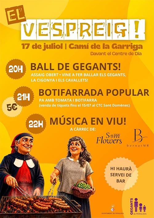 El Vespreig a Peralada 17 de juliol | Camí de la Garriga A partir de les 20h