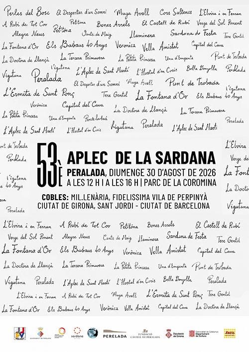 53è Aplec de la Sardana Peralada Diumenge 30 d'agost 2026 A les 12h i 16h | Parc de la Coromina