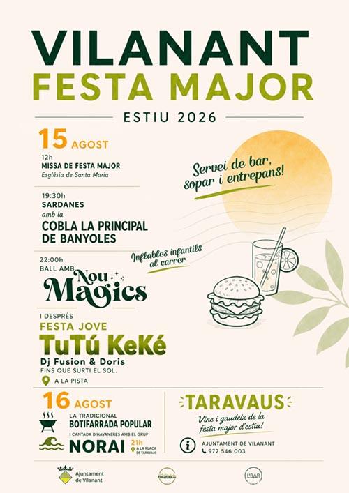 Festa Major de Vilanant i Taravaus Dies 15 i 16 d'agost de 2026