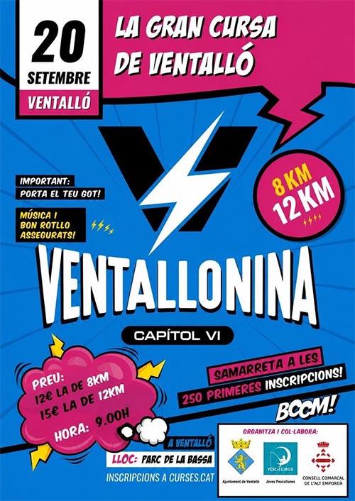 La gran cursa de Ventalló La Ventallonina 20 setembre 8km / 12km